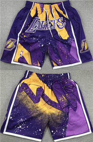 Mens Los Angeles Lakers Purple Shorts (Run Small)